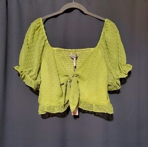 BCBGeneration Lime Green Crop Top Sz Medium NWT